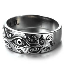 Vintage Punk Carved Eyes Mens Ring Finger Jewelry Hip Hop Rock Culture Ring Unisex Women Male Party Metal Rings Accessories 2024 - buy cheap