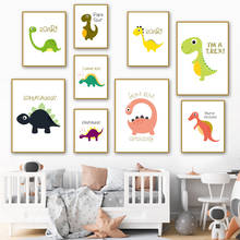 Pôsteres e impressões coloridas para berçário, tela de desenho animado, dinossauro, bebê, nórdico, arte de parede, pintura de fotos, decoração de quarto de criança 2024 - compre barato