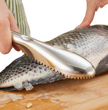 1 pçs ferramentas de cozinha faca de limpeza de peixe raspador de pele de peixe de aço inoxidável escalas de peixe de limpeza de cozinha gadget 2024 - compre barato