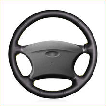 Mewant Black Genuine Leather Car Steering Wheel Cover for Chevrolet Niva 2002-2009 Lada 2110 2011-2014 2024 - buy cheap