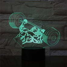Спортивный фитнес 7 цветов, меняющий вес, подъемный светодиодный 3D иллюзия, настольная лампа, 3D ночник, светильник для сна, ночной Светильник 2024 - купить недорого