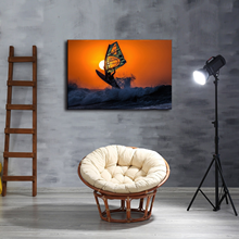 Wall Art Canvas Paintings Home Decor Windsurfing Sunset Sky Sea Waves Poster Living Room Prints Surfing Pictures Hotel 2024 - buy cheap