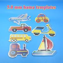 1 Puzzle Pegboards Patterns with Colored Paper for 5mm Hama Perler Beads DIY Kids Craft Plastic Stencil Children Fuse Bead Toys 2024 - buy cheap