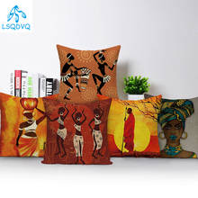 African Style Decorative Throw Pillows Case Polyester Women Girls Sofa Cushion Cover for Home Car Living Room Decoration 2024 - buy cheap