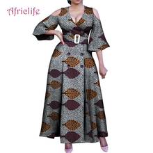 Double Breasted Plus Size Long Dress Adjust  Belt African Female Clothing Sexy Women Dresses for Summer WY4968 2024 - buy cheap