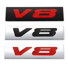 Metal Car Sticker V6 V8 Rear Emblem Badge Decals Tail Trunk Sticker for Benz AMG BMW Mazda Chevrolet Skoda Ford Opel Audi Volvo 2024 - buy cheap