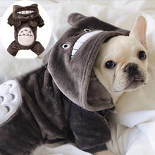 Cartoon Totoro Cotton Dog Clothes French Bulldog Pet Jumpsuit Warm Pet Clothing For Small Medium Dogs Costume Winter Dog Costume 2024 - buy cheap