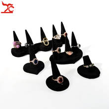 Fine Black Velvet Cute Finger Tip Mountail Jewelry Ring Display Holder Charm Resin Ring Display Storage Organizer Stand Showcase 2024 - buy cheap