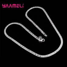 Wholesale 925 Sterling Silver Necklace Pendant Fashion Jewelry Accessories Mens I LOVE YOU Snake Chain Necklaces 2024 - buy cheap