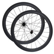 Ruedas de bicicleta de carretera de fibra de carbono, 700C, 50mm de altura, Clincher Tubular, rueda delantera/trasera con Koozer RS330 Vbrake Hub 2024 - compra barato