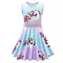 Kids Unicorn Dress For Girls Costume Summer 2-8 yrs Children Cartoon Rainbow Dresses Baby Girls 2 Years Birthday Dresses Clothes 2024 - buy cheap