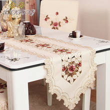 Table Runner Europe Embroidered Table Flag Table Cover Cup Mat Red Rose Flower Tv Cabinet Cloth Wedding Home Textile Dust Cover 2024 - buy cheap