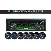 Reproductor de música MP3 multifuncional para coche, dispositivo con Bluetooth, Control remoto inalámbrico, luces de 7 colores, 12V, reproductor de carga rápida Universal automático 2024 - compra barato