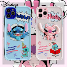 Disney Stitch-funda de silicona con dibujos animados para iPhone, carcasa de silicona para iPhone 7/8/se/7p/xr/x/xs/xm/11/11p/12 2024 - compra barato