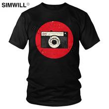 Vintage Soviet Camera T Shirt Men Pure Cotton Russian Photographer Retro T-Shirt Short Sleeve 80s Streetwear Regular Fit Tee 2024 - buy cheap