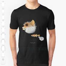 Camiseta divertida de Gufferfish para hombre, ropa de calle negra, camisetas de segunda bestiaria, bestia, criatura Animal, pez, Pufferfish 2024 - compra barato