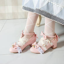 Japanese Style Platform Shoes Mary Janes Heart Strap Block Heel Ladies Footwear Street Sweet Lolita Cosplay Platform 2024 - buy cheap