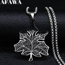 2021 Fashion Maple Leaf Stainless Steel Chain Necklace Women Silver Color Necklaces & Pendants Jewelry Gift gargantilla N3247S01 2024 - buy cheap