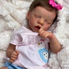 Boneca bebê reborn premium, 19 polegadas, boneca que dorme, brinquedo realista de toque macio para crianças 2024 - compre barato