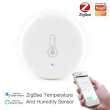 Sensor inteligente de temperatura e umidade com app tuya/smart life, zigbee hub, segurança da casa via alexa, google home 2024 - compre barato