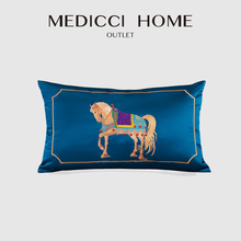 Medicci Home Silk Pillow Cover High Grade Exquisite Workmanship Horse Embroidery Luxury Cushion Case Hotel Mansion Decoration 2024 - buy cheap