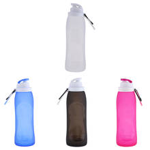 Botella de agua plegable de silicona, 500ml, para gimnasio, deportes, bebida cámping 2024 - compra barato