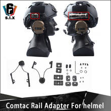 Adaptador de suporte de capacete, adaptador tático comtac arco rail para capacete m300 m600 lanterna comtac ii 2024 - compre barato