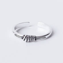 Sole Memory-Anillo de plata de primera ley con forma de nudo para mujer, sortija ajustable, plata esterlina 925, estilo Retro tailandés 2024 - compra barato