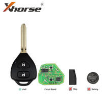 Проводной универсальный дистанционный ключ Xhorse VVDI2 XKTO05EN для Toyota, плоский, 2 кнопки для VVDI VVDI2 Key Tool 5 шт./лот 2024 - купить недорого