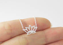 Fashion Plant hollow Lotus pendant charm Necklace Tiny Buddha Flower Lotos petal pendant Necklace For Lady Women gift jewelry 2024 - buy cheap