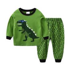 Outono crianças crianças algodão pijamas meninos manga longa pijamas crianças noite terno dinossauro pijamas casa roupas 2-7y ys013 2024 - compre barato