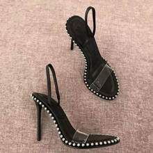 2021 New Summer Women Slippers Fashion Slippers Open Toe Crystal High Heels Shoes Spike Heels Leopard Sandals 8CM Pumps 2024 - buy cheap
