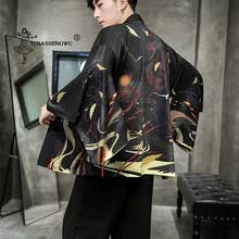 Kimono japonés con estampado Yukata para hombre, cárdigan, disfraz Cosplay, camisa de protección solar, abrigo informal fino para playa 2024 - compra barato