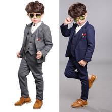 2021 Dress Boy Party Outfit Formal Toddler Boys Wedding Suit Sping Children School Uniform Clothes 3 Pieces Kids Costumes Sets 2024 - buy cheap