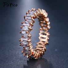 Anillo de plata esterlina 925 para mujer, sortija de plata esterlina, Circonia cúbica, zirconia, circonita, zirconita, zirconita, Color oro rosa, estilo Punk 2024 - compra barato