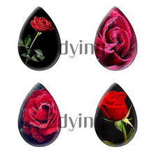 Zdying 10pcs Red Rose Pattern Tear Drop Glass Cabochon Art Picture Jewelry Cabochons Jewelry Findings For Necklace Brooch Charm 2024 - buy cheap