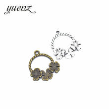 YuenZ-pendientes de aleación de Zinc para mujer, 10 unidades, 2 colores, color plata antigua, flor, joyería, bricolaje, dijes, collar, ependientes 23*21mm Q165 2024 - compra barato