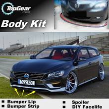 Bumper Lip Deflector Lips For Volvo V60 2010~2020 Front Spoiler Skirt For Top Gear Fans to Car Tuning / Body Kit / Strip 2024 - buy cheap