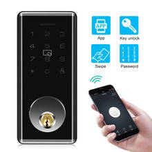 Password Lock Bluetooth-compatible APP Password Card Smart Door Lock Indoor Security System With 2 Mechanical Keys for TTLOCK 2024 - buy cheap