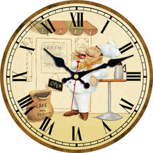 Silencioso grande relógio de parede de madeira do vintage relógios de parede a pilhas não-ticking, decorativo para cozinha decoração de parede de escritório em casa 2024 - compre barato