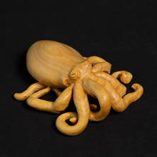 Boxwood Carving Feng Shui Sculpture Real Wood Decoration Animal octopus Statue Pendant Home Decor 2024 - buy cheap