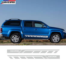 Pegatina de estilo para coche Volkswagen Amarok, pegatina de vinilo para puerta de coche, falda lateral a rayas, accesorios deportivos, decoración de carrocería 2024 - compra barato