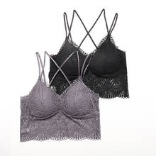 Women Lace Tank Top Sexy Lingerie Bralette V Neck Wireless Top Underwear Cropped Camis Top 2024 - buy cheap