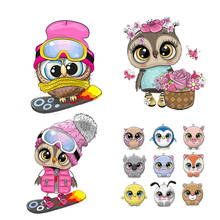 Animals Patches Cat Owls Ironing Sticker Diy Iron On Parch For Kids Clothes A-level Washable Patches Heat Transfer Vinyl Sticker 2024 - buy cheap