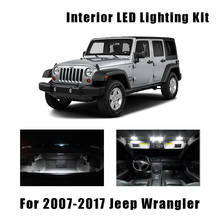 10 lâmpadas led brancas canbus para carro, luz para o interior do mapa do carro, kit fit para jeep wrangler 2007-2015, 2016, 2017, lâmpada da placa de identificação do porta-malas 2024 - compre barato