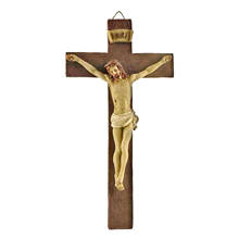 Estatueta católica de resina de jesus, estátua de crucifixo, escultura suspensa, decoração da capela, acessórios de decoração caseira, presente católico 2024 - compre barato