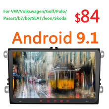 9 дюймов Android 9,1 2 + 16G Автомобильный Mp5 Multimidia Авто радио Gps для Фольксваген гольф поло Passat b7 b6 SEAT leon Skoda w/Canbus 46 2024 - купить недорого