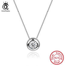 Orsa jewels, colar com pingentes de prata 925 real, colar com grande, redondo, pingente de caixa, corrente de pescoço, joias de prata 2021, tendência osn136 2024 - compre barato