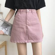 Women's Skirt Jean Skirt Women High Waist Pure Color Pockets Fashion Wild Slim Mini Short Black A-Line Hip Skirt XXL Size 2024 - buy cheap