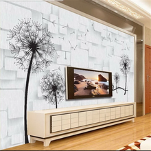 wellyu Customized large mural 3D romantic dandelion TV background wall living room bedroom background wallpaper 2024 - buy cheap
